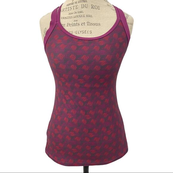 Stoneware Pink Graphic Print Double Cross Tank Top Women's Size Small - Picture 1 of 10